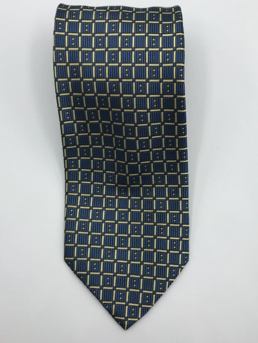 Stafford Men's Blue 100% Silk 4" X 58" Tie Made In Italy